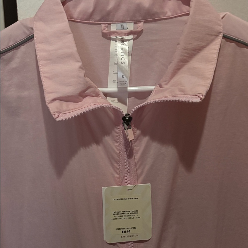 Light Pink Women's Windbreaker Jacket - Picture 4 of 8